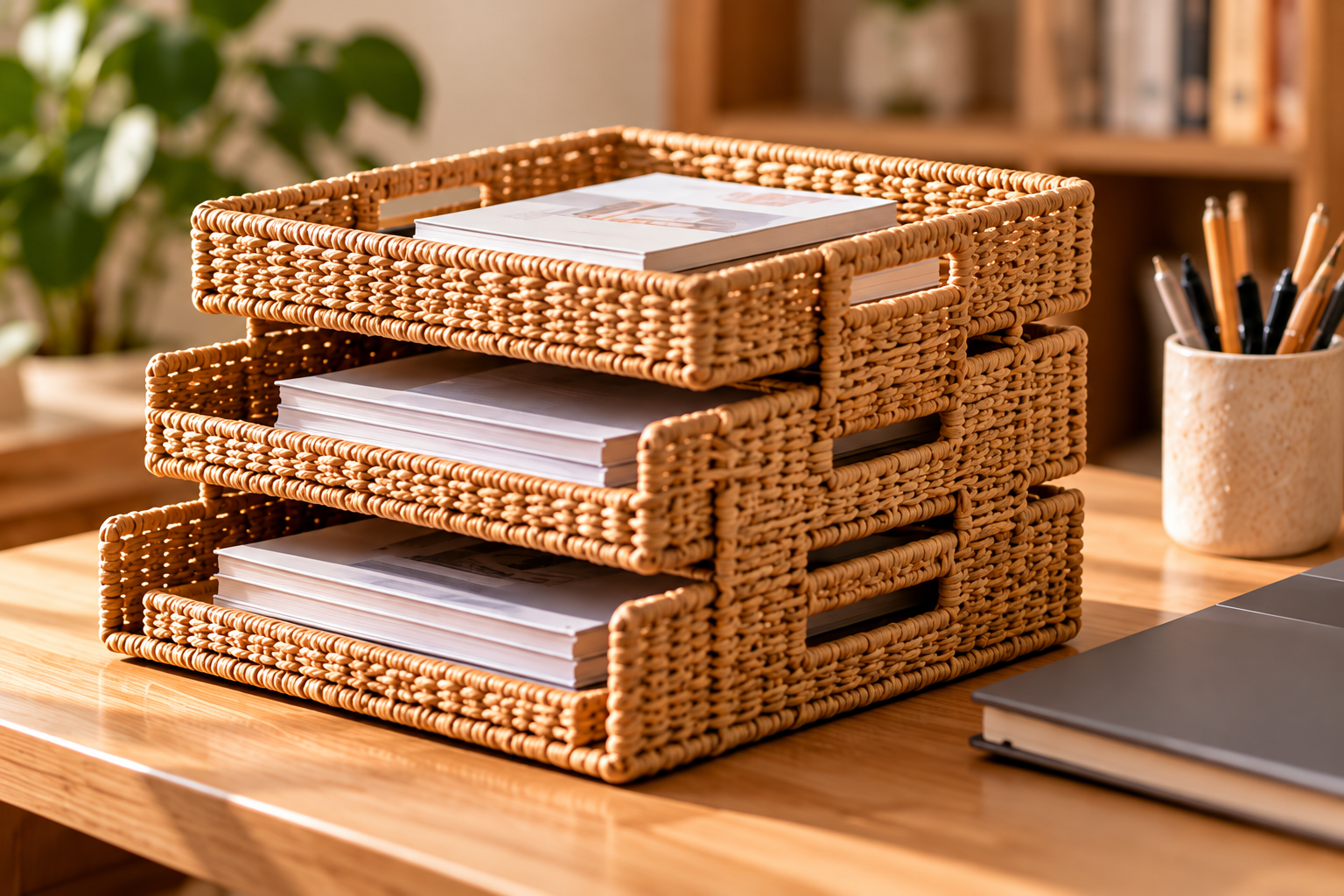 Handwoven basket texture