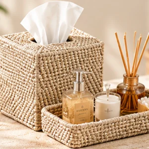 Tissue Box Cover With Tray
